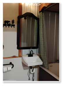 The inside of one of our cabins at Barker Gap