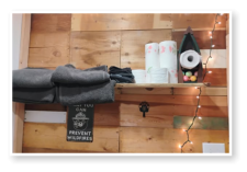 The bathroom in one of our cabins