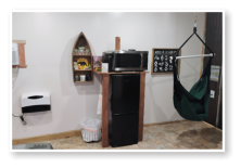 The living area in one of our cabins